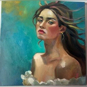 oil paintings original “Blue eyes”, 10x10, oil on canvas
